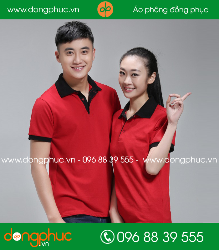 Áo phông màu Đỏ đô phối Đen